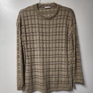 Zara w &B collection taupe pullover open weave knit sweater Medium Casual